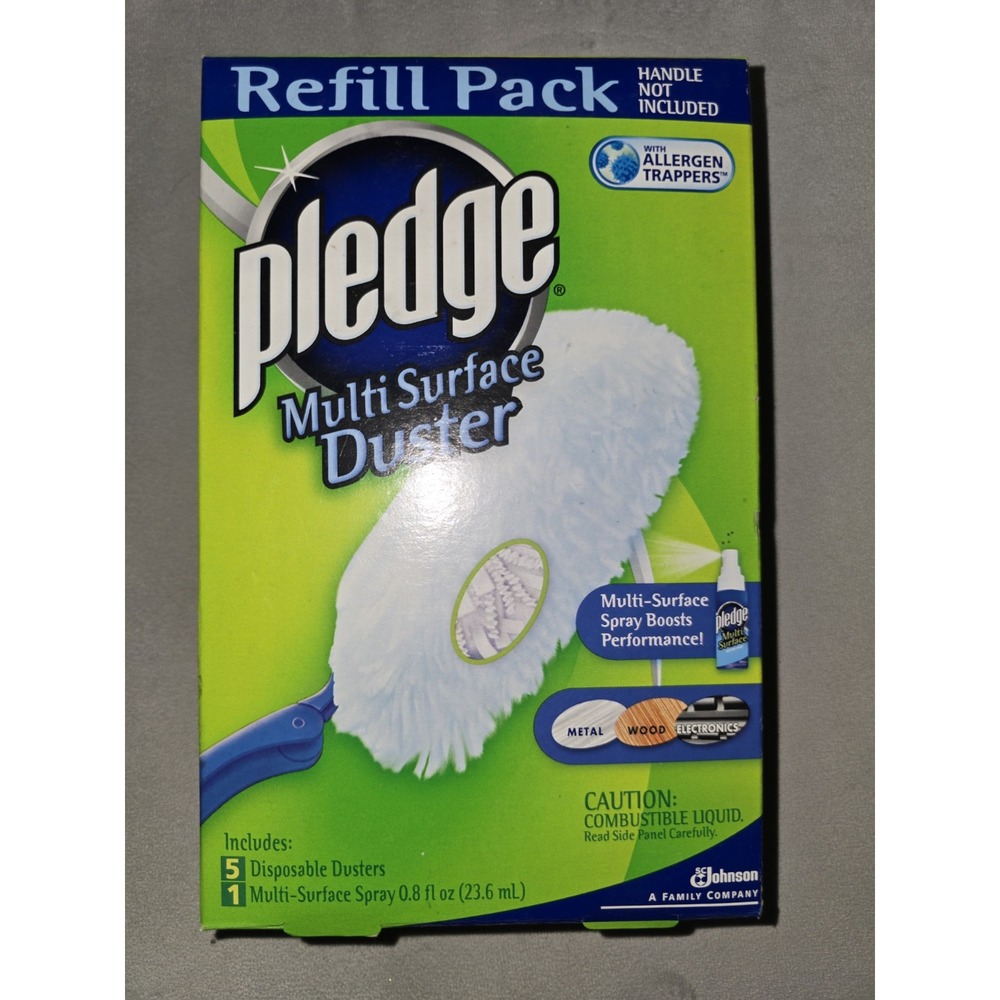 PLEDGE DUSTER PLUS Refills 5 Dusters & 1 Multi-Surface Spray NIB